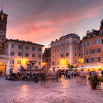 The colourful Trastevere neighbourhood in Rome